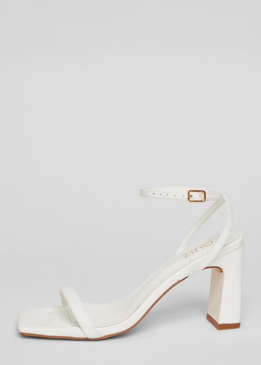 Quiz White Barely There Block Heels