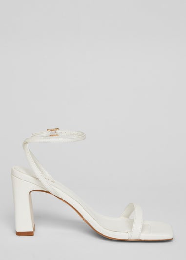 Quiz White Barely There Block Heels
