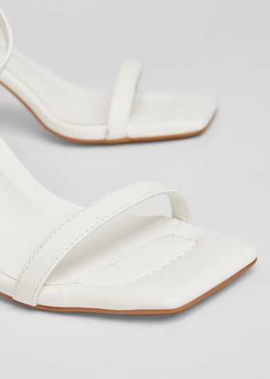 Quiz White Barely There Block Heels