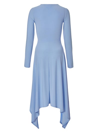 Quiz Blue Asymmetric Hem Midaxi Dress