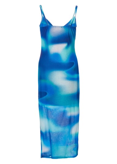 Quiz Blue Cowl Neck Midi Dress