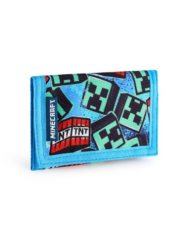 Minecraft Kids Blue Grafitti Strap Wallet