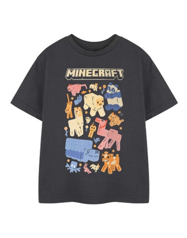 Minecraft Kids Grey Animals T-Shirt (3-14 Years)