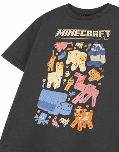 Minecraft Kids Grey Animals T-Shirt (3-14 Years)