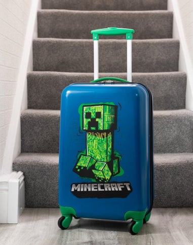 Minecraft Kids Blue Creeper Medium Suitcase