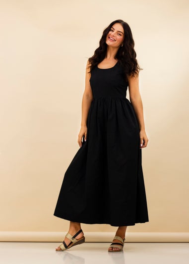 Lunar Black Pippa Wedge Sandal