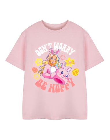 Barbie Don't Worry Be Hoppy Girls Pink T-Shirt (3-14 Years)