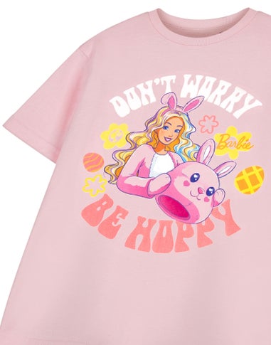 Barbie Don't Worry Be Hoppy Girls Pink T-Shirt (3-14 Years)