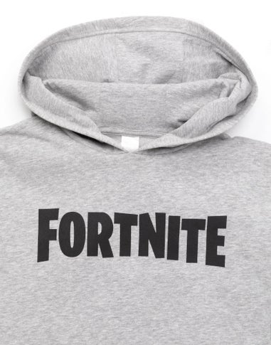 Fortnite Logo Kids Grey Hoodie (11-16 Yrs)