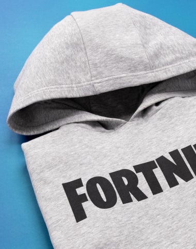 Fortnite Logo Kids Grey Hoodie (11-16 Yrs) - Matalan