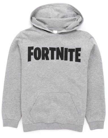 Fortnite Logo Kids Grey Hoodie (11-16 Yrs)