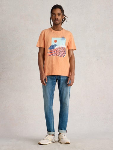 T-Shirt Abersoch mit Wellengrafik