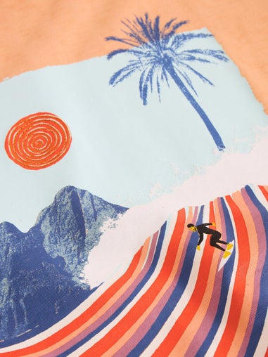 T-Shirt Abersoch mit Wellengrafik