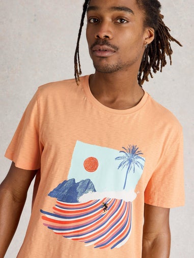 T-Shirt Abersoch mit Wellengrafik