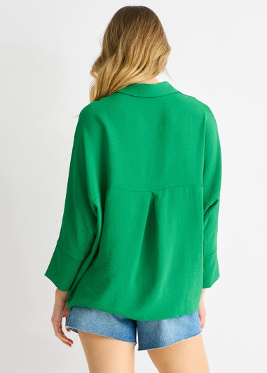 Gini London Mid Green Kimono Oversized Blouse