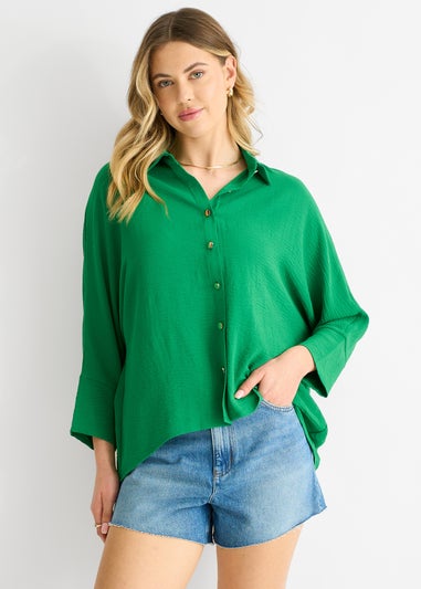 Gini London Mid Green Kimono Oversized Blouse