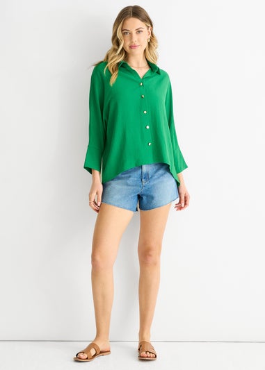 Gini London Mid Green Kimono Oversized Blouse