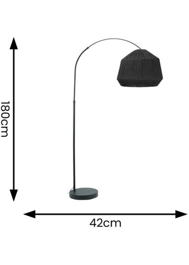 ValueLights Louis Matte Black Floor Lamp with Tapered Shade