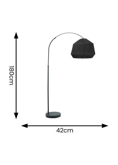 ValueLights Louis Matte Black Floor Lamp with Tapered Shade