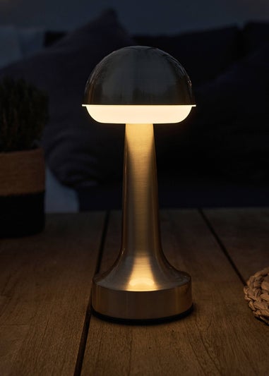ValueLights Troy Antique Brass LED Rechargeable Dimmable Touch Table Lamp