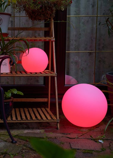 ValueLights Toka IP44 Colour Changing Rechargeable Garden Ball Light with Remote Control (40cm)