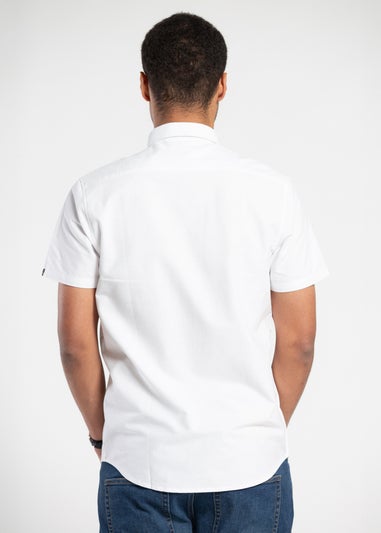 Tokyo Laundry White Cotton Short Sleeved Button-Up Oxford Shirt