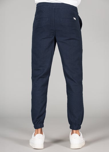 Tokyo Laundry Navy Linen Blend Classic Fit Trousers