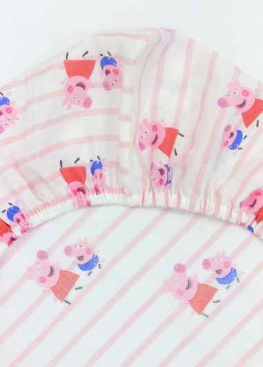 Peppa Pig Pink  Lullabies Cot Bed Fitted Sheet Set of 2