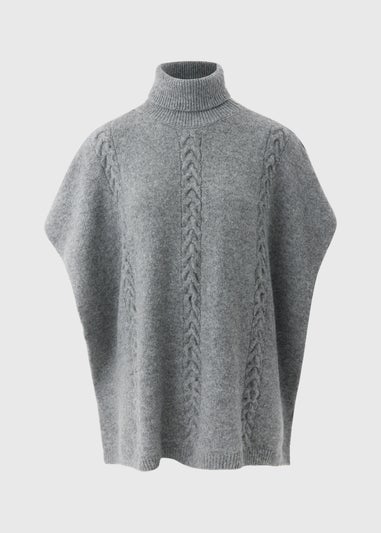 Grey Tassel Poncho