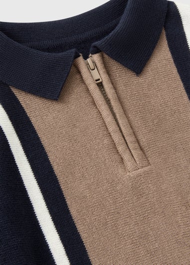 Boys Navy Knit Polo Jumper (1-7yrs)