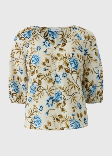 Cream Floral Tea Blouse