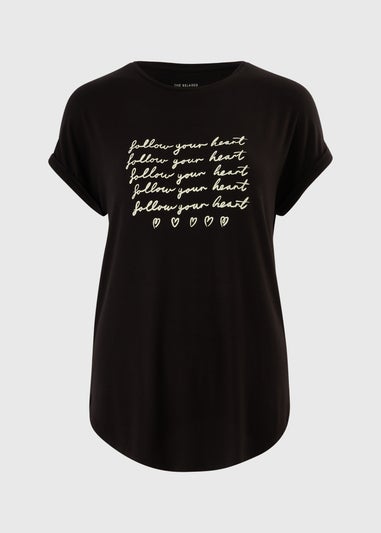 Black Slogan T-Shirt