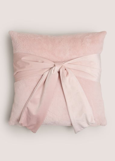 Pink 3D Bow Fleece Cushion