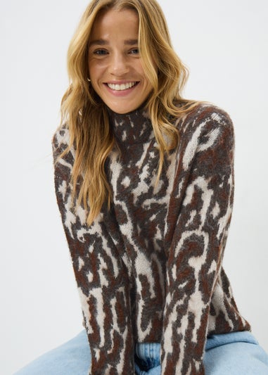 Brown Jacquard Mark Jumper