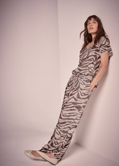 Et Vous Brown Zebra Wide Leg Co-Ord Trousers