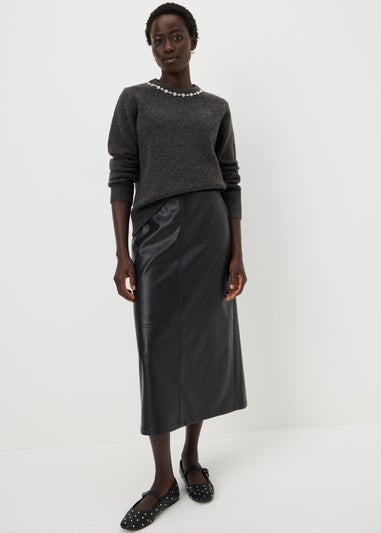 Charcoal Grey Jewel Neck Jumper