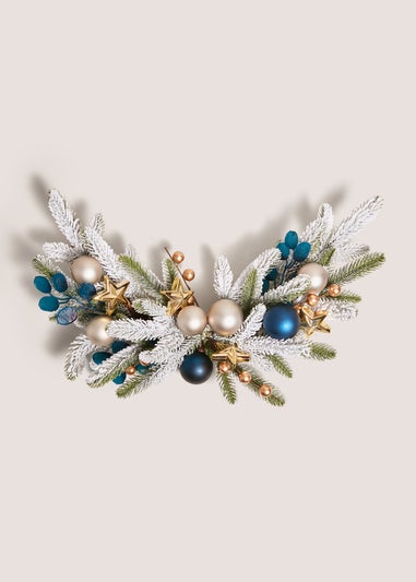 Navy Christmas Half Wreath