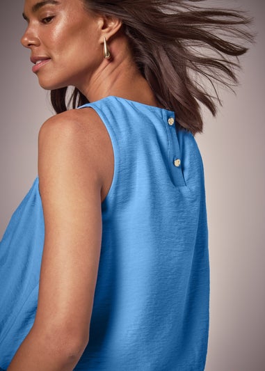 Et Vous Blue Puff Ball Vest Top