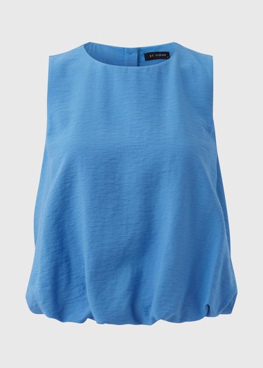 Et Vous Blue Puff Ball Vest Top