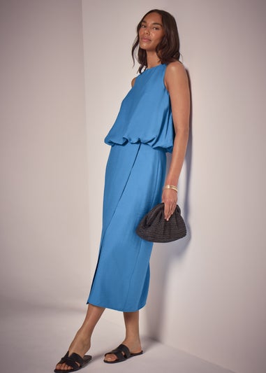 Et Vous Blue Puff Ball Vest Top