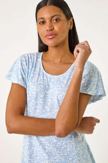 Roman Light Blue Angel Frill Sleeve T-shirt