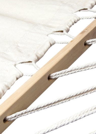 Charles Bentley 3M Garden Hammock With Wooden Arc Stand Cream (One Person)