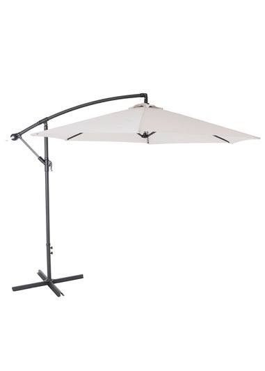 Charles Bentley 3m Hanging Banana Cantilever Garden Umbrella Light Grey