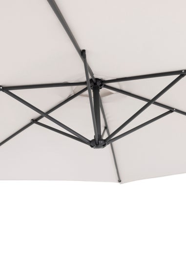 Charles Bentley 3m Hanging Banana Cantilever Garden Umbrella Light Grey