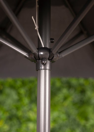 Charles Bentley Garden Patio Market Umbrella Parasol Crank Function Grey