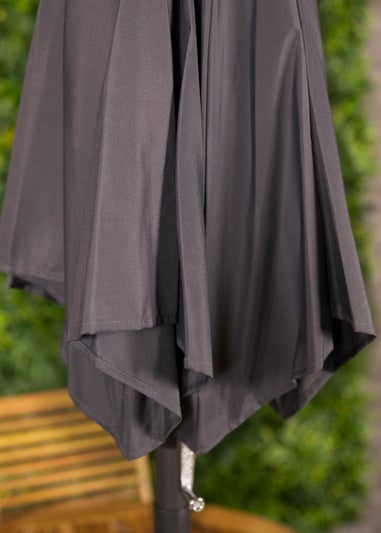 Charles Bentley Garden Patio Market Umbrella Parasol Crank Function Grey