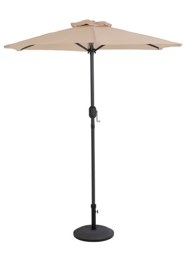 Charles Bentley Garden Patio Market Umbrella Parasol Crank Function Beige