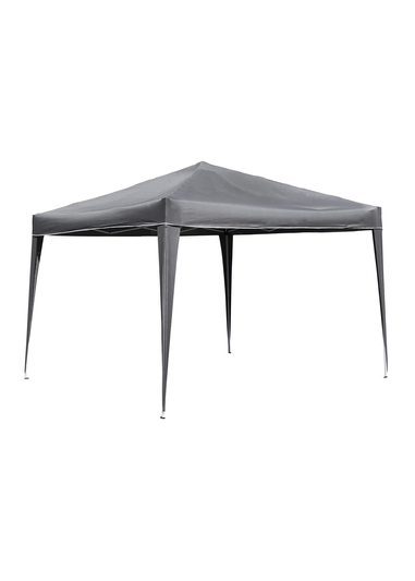 Charles Bentley 3m x 3m Pop Up Garden Patio Gazebo Garden Marquee Grey