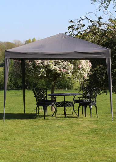 Charles Bentley 3m x 3m Pop Up Garden Patio Gazebo Garden Marquee Grey