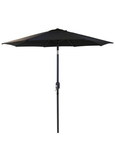 Charles Bentley Garden Patio Market Umbrella Parasol Crank Function Black